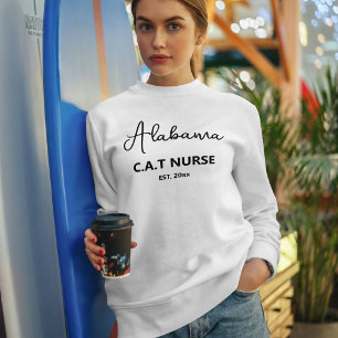 Sweatshirt Script personnalisé pour amoureux des chats Nom de