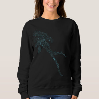 Sweatshirt Scuba diver silhouette in blue marine life design