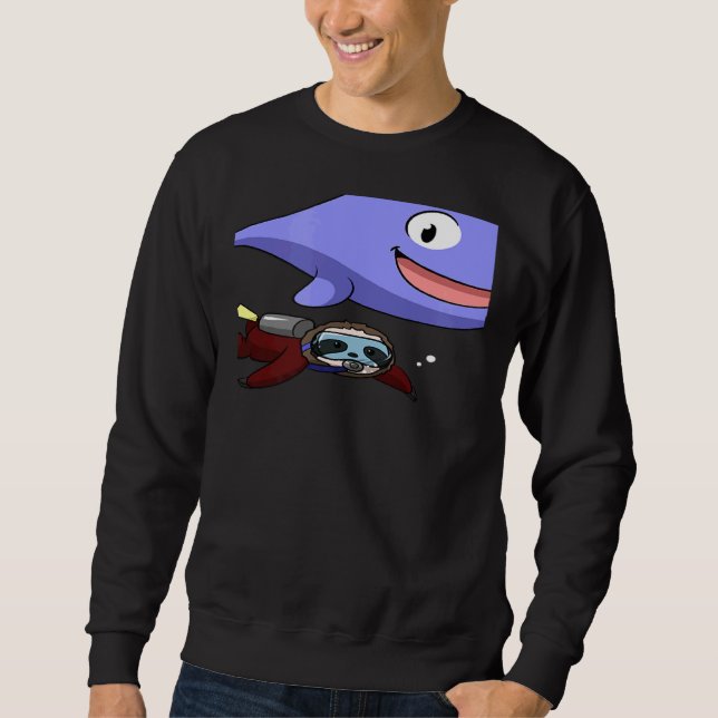 Sweatshirt Scuba Diving Snorkeling Sloth Lazy Tired Dive Slee (Devant)
