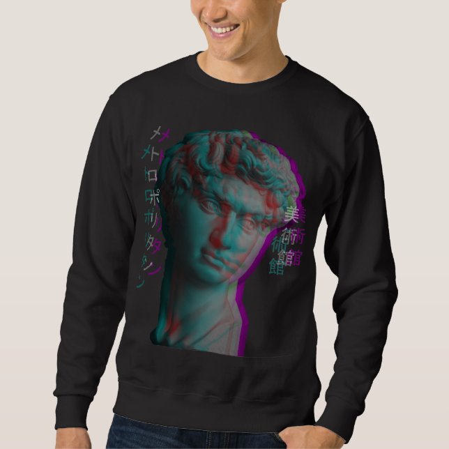 Sweatshirt Sculpture grecque antique Vaporwave Statue Head (Devant)