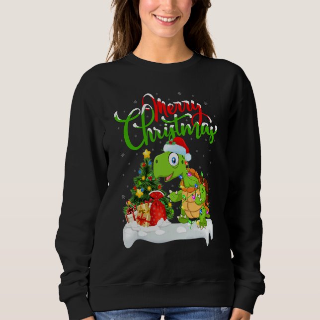 Sweatshirt Sea Turtle  Xmas Decorations Santa Sea Turtle Chri (Devant)