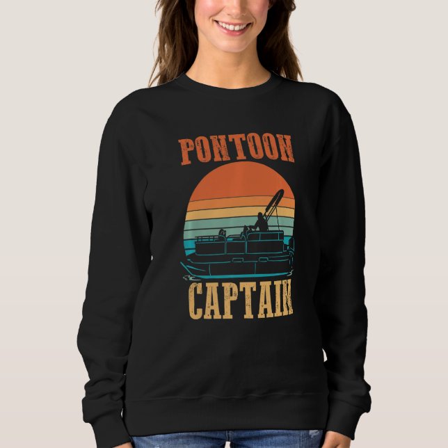 Sweatshirt Seafarer Boater Cruise Ship Boating Retro Pontoon  (Devant)