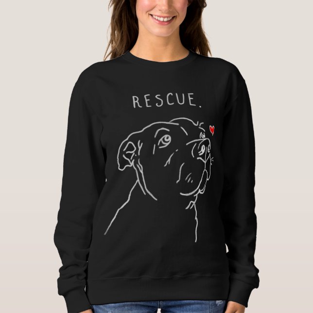 Sweatshirt Secourir Chien Pitbull Dessin Secourir Maman Adopt (Devant)