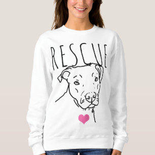 Sweatshirt Secourt de chien Pitbull Coeur mignon Adopter anim