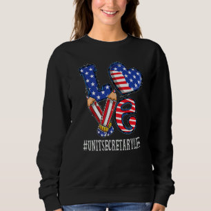 Sweatshirt Secrétaire de l'unité aime le drapeau américain fe