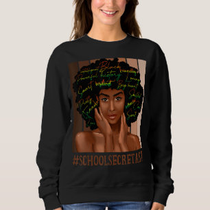 Sweatshirt Secrétaire d'école Femmes africaines Messy Bun Bla