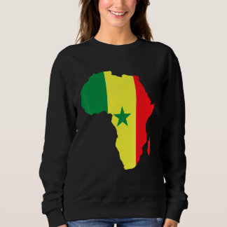 Sweatshirt Sénégal Drapeau Afrique Continent Silhouette Pour