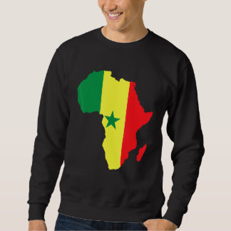 Sweatshirt Sénégal Drapeau Afrique Continent Silhouette Pour
