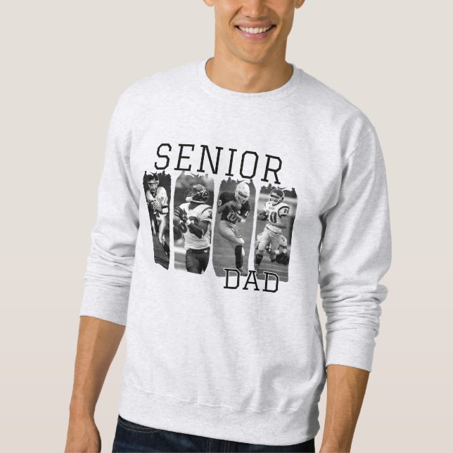 Sweatshirt Senior Football Papa Photo personnalisée Brosse (Devant)