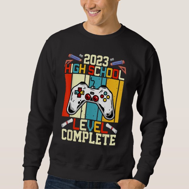 Sweatshirt Senior Gamer 2023 High School Level Complete 2023  (Devant)