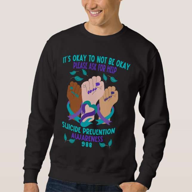 Sweatshirt Sensibilisation à la prévention du suicide Il est  (Devant)