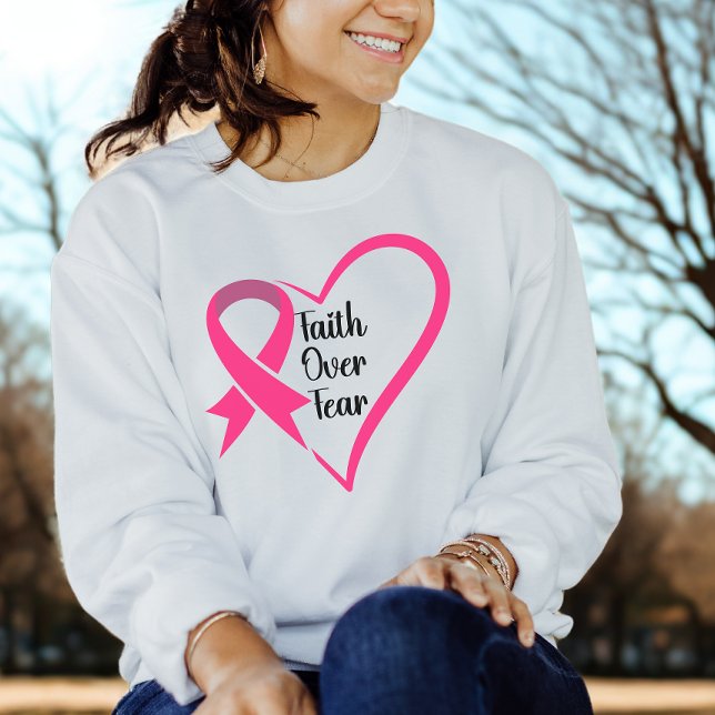 Sweatshirt Sensibilisation au cancer du sein La foi sur la pe (Créateur téléchargé)