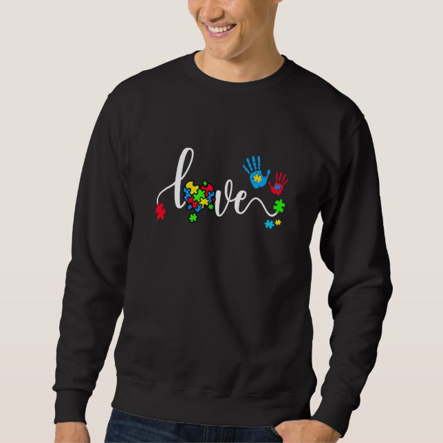 Sweatshirt Sensibilisation sur l'autisme Amour Autisme Puzzle (Devant)