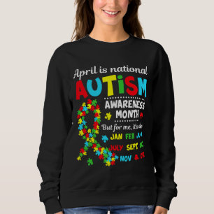 Sweatshirt Sensibilisation sur l'autisme Avril est lauréate n