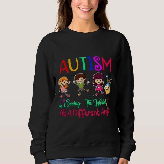 Sweatshirt Sensibilisation sur l'autisme De Voir Le Monde D'U (Devant)