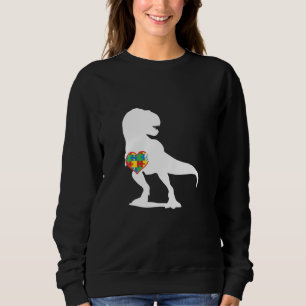 Sweatshirt Sensibilisation sur l'autisme Dinosaur T Rex Puzzl