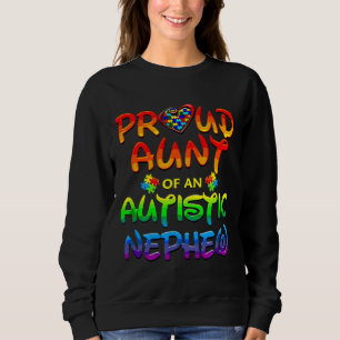 Sweatshirt Sensibilisation sur l'autisme Famille Fier Tante D