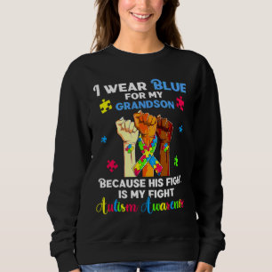 Sweatshirt Sensibilisation sur l'autisme grand-père grand-mèr