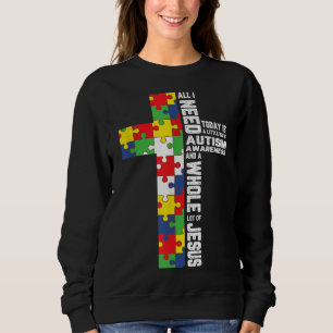 Sweatshirt Sensibilisation sur l'autisme Jésus Croix Puzzle C