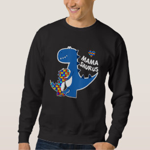 Sweatshirt Sensibilisation sur l'autisme Mama Saurus Dinosaur