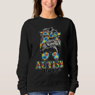 Sweatshirt Sensibilisation sur l'autisme Maman Vie Messager B