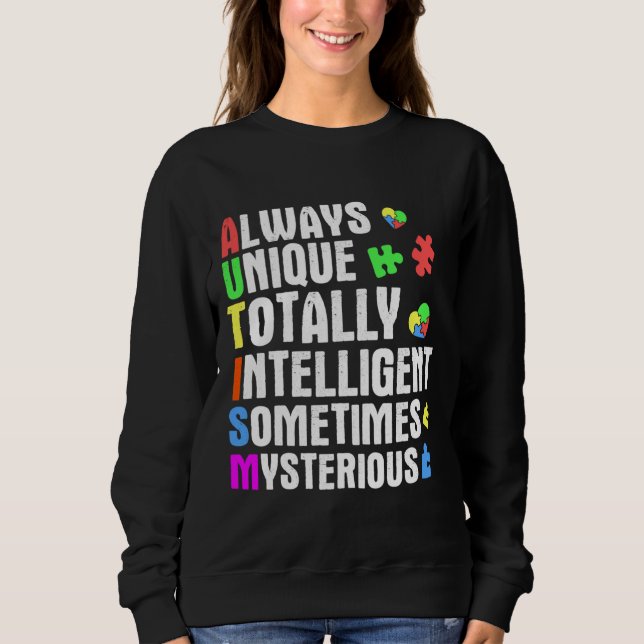 Sweatshirt Sensibilisation sur l'autisme Plus Taille Acceptat (Devant)