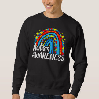 Sweatshirt Sensibilisation sur l'autisme Rainbow Puzzle famil
