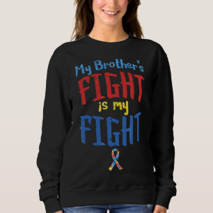 Sweatshirt Sensibilisation sur l'autisme Ruban Mes frères com