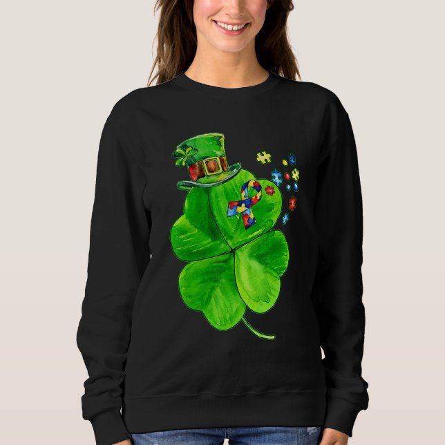 Sweatshirt Sensibilisation sur l'autisme Shamrock St Patrick' (Devant)