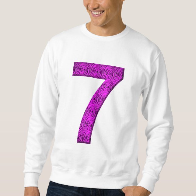 Sweatshirt Sept chemise vibratoire chanceuse du numéro 7 de (Devant)