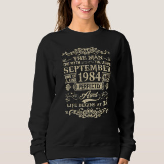 Sweatshirt Septembre 1984 Mythe de l'Homme Légende 38e annive