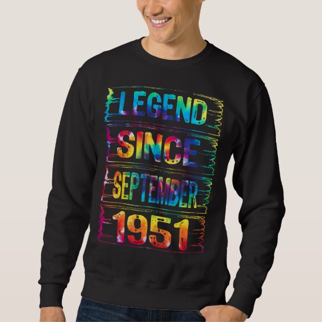 Sweatshirt Septembre 71 Année depuis 1951 71ème anniversaire  (Devant)