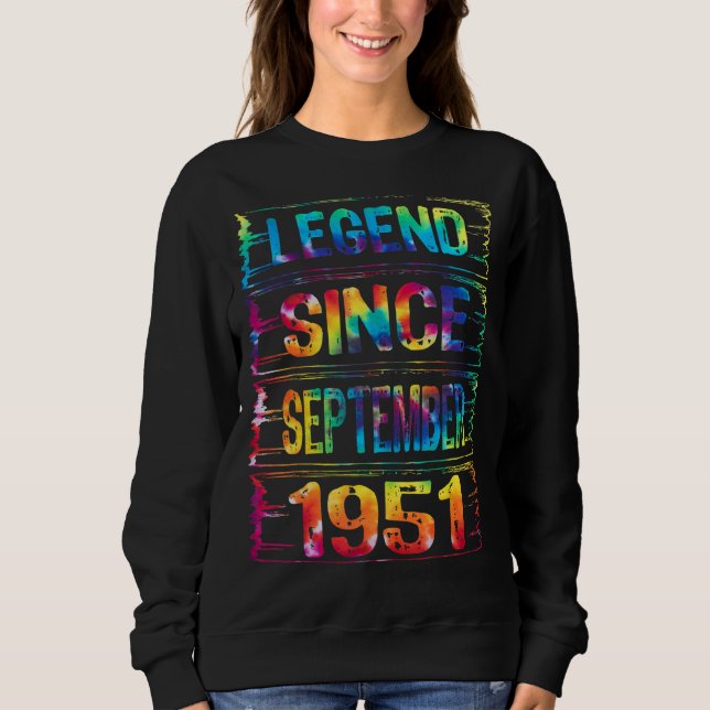 Sweatshirt Septembre 71 Année depuis 1951 71ème anniversaire  (Devant)