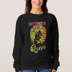 Sweatshirt Septembre Reine femme noire Afri cheveux naturels 