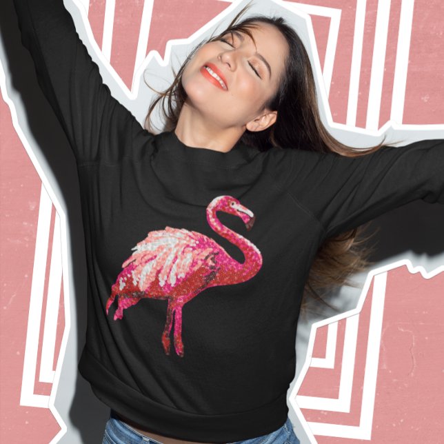 Sweatshirt Séquin Flamant rose Tropical Imprimé Oiseau rose N (Créateur téléchargé)
