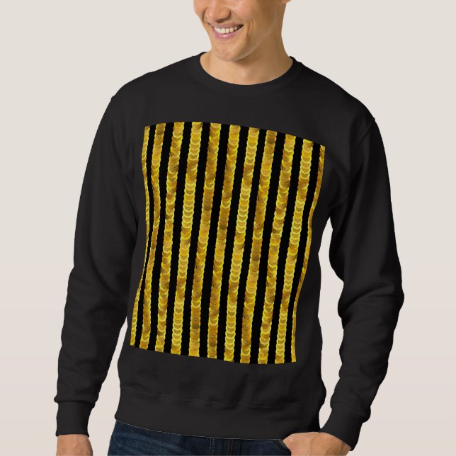 Sweatshirt Séquins motif, perles, strass, mode 3D. (Devant)