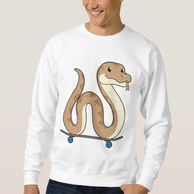 Sweatshirt Serpent comme patineur avec skateboard (Devant)