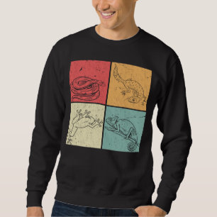Sweatshirt Serpent de reptiles rétro Gecko Grenouille Chamele