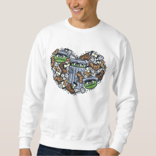 Sweatshirt Sésame Sésame Oscar the Grouch Doodle Heart