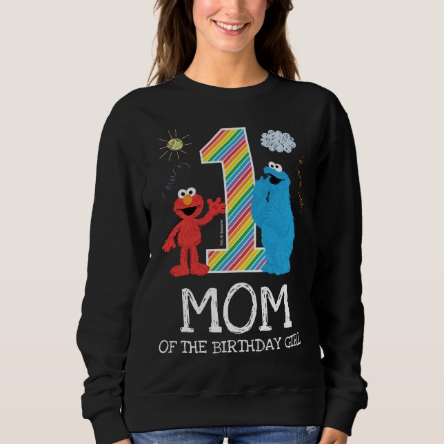 Sweatshirt Sesame Street Rainbow 1er Anniversaire | Maman (Devant)