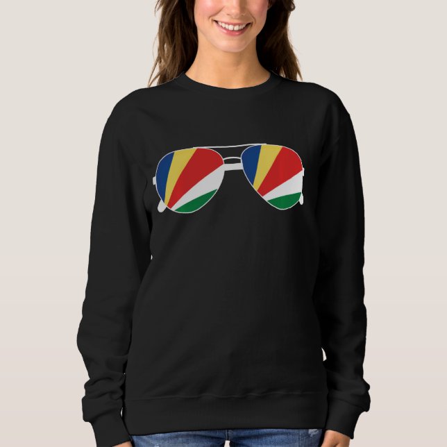 Sweatshirt Seychelles Drapeau lunettes de soleil Seychelles (Devant)
