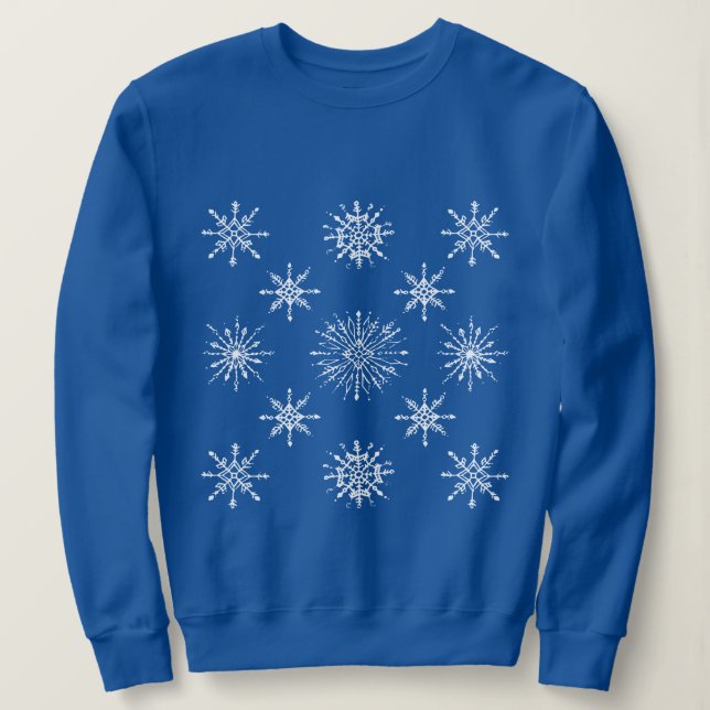 Sweatshirt Shabby Snowflakes Motif vacances d'hiver (Design devant)