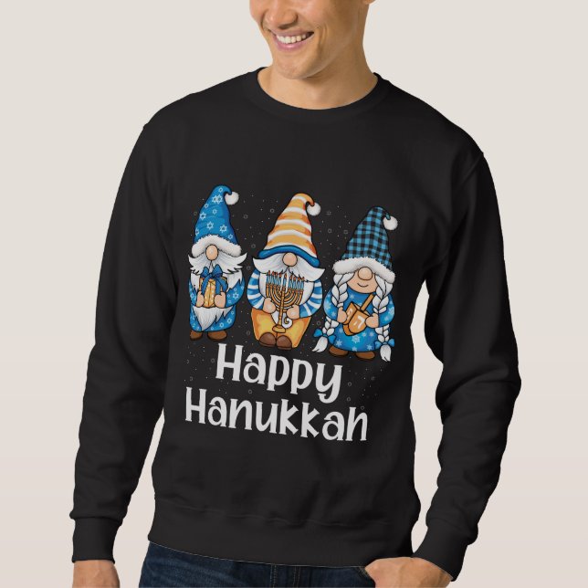 Sweatshirt Shalom Gnomes Juif Hanoukka Chanukah Fête juive (Devant)