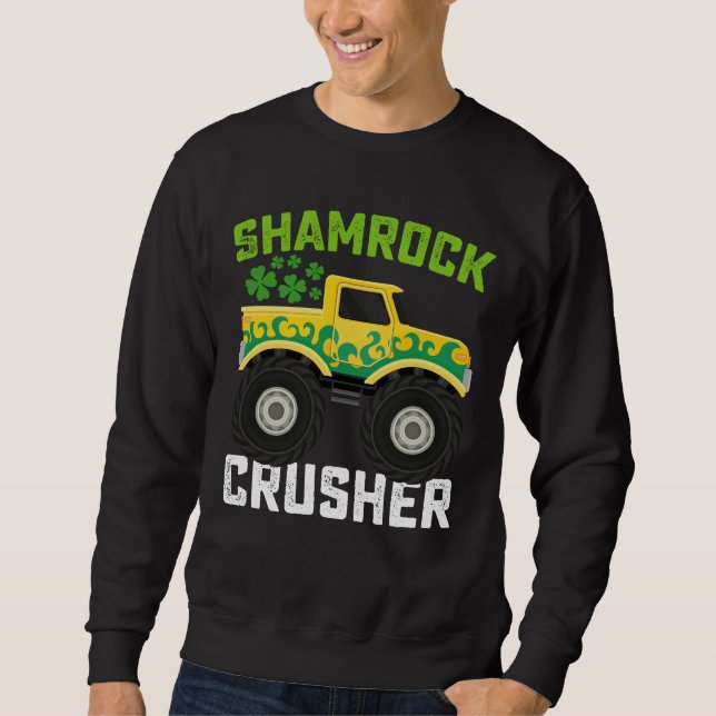 Sweatshirt Shamrock Croiseur Monster Camion St Patrick's Day (Devant)