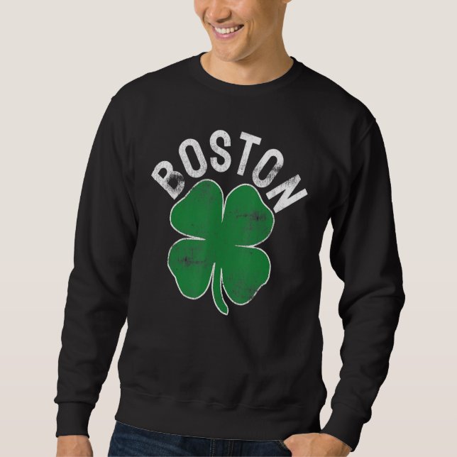 Sweatshirt Shamrock Massachusetts Boston ST PATRICKS DAY Iris (Devant)