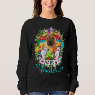 Sweatshirt Shar Pei Chien Dans Les Oeufs De Pâques Basket Bun