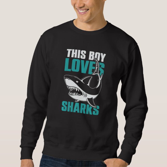 Sweatshirt Shark  Kids This Boy Loves Sharks (Devant)