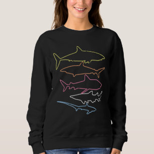 Sweatshirt Shark Retro Style Vintage