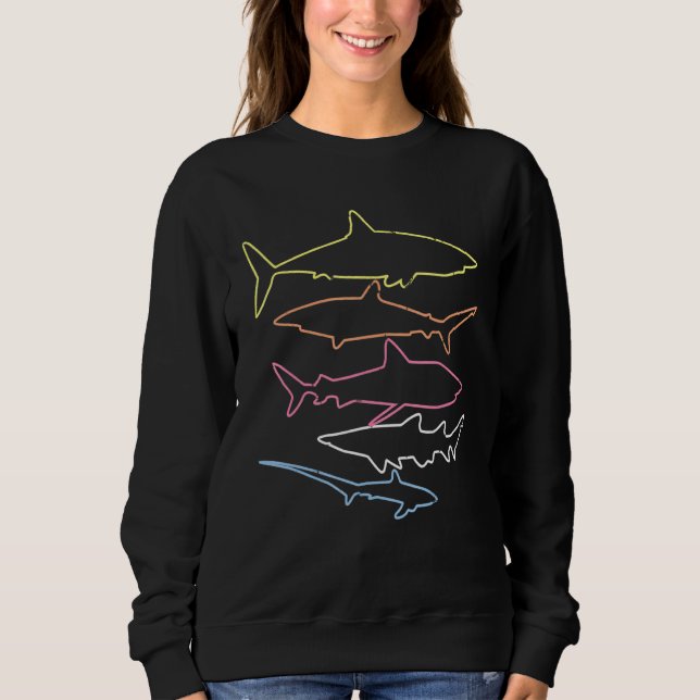 Sweatshirt Shark Retro Style Vintage (Devant)