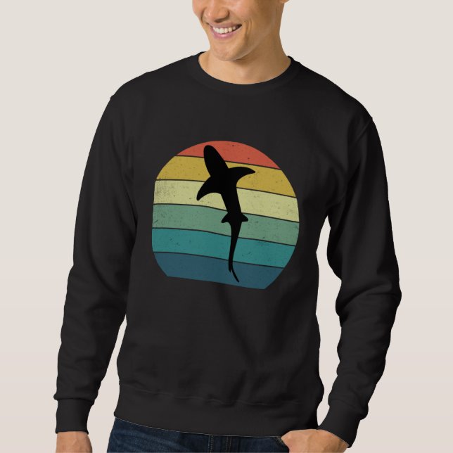 Sweatshirt Shark Swimming Ocean Retro Vintage (Devant)